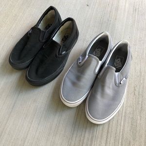 2 Pairs of Vans Slip ons